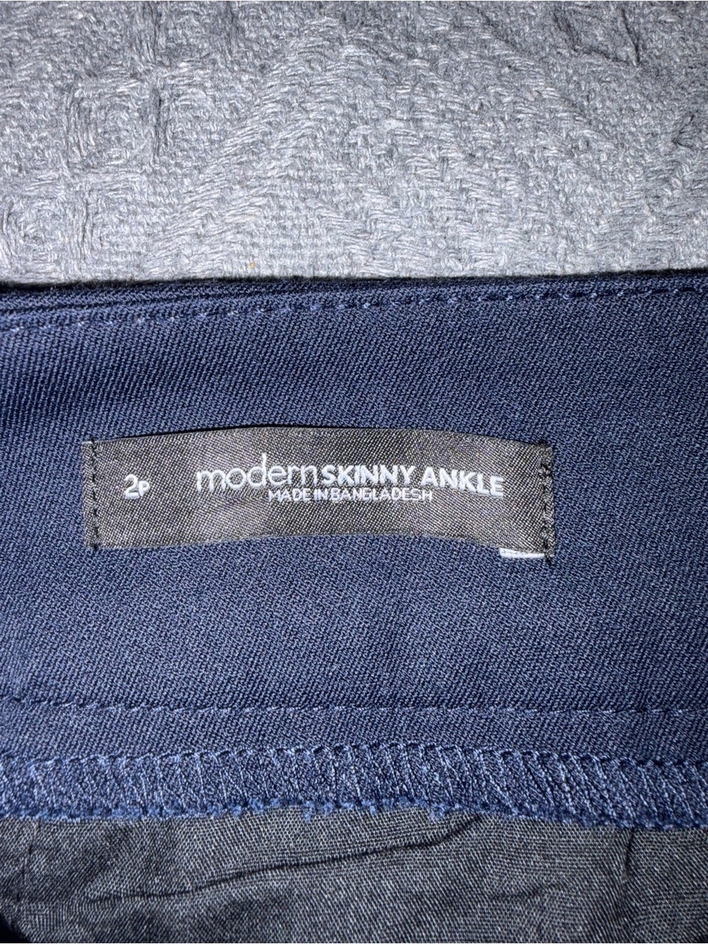 LOFT Navy Stretch Chino Pants with Zip Accent - Picture 3 of 4